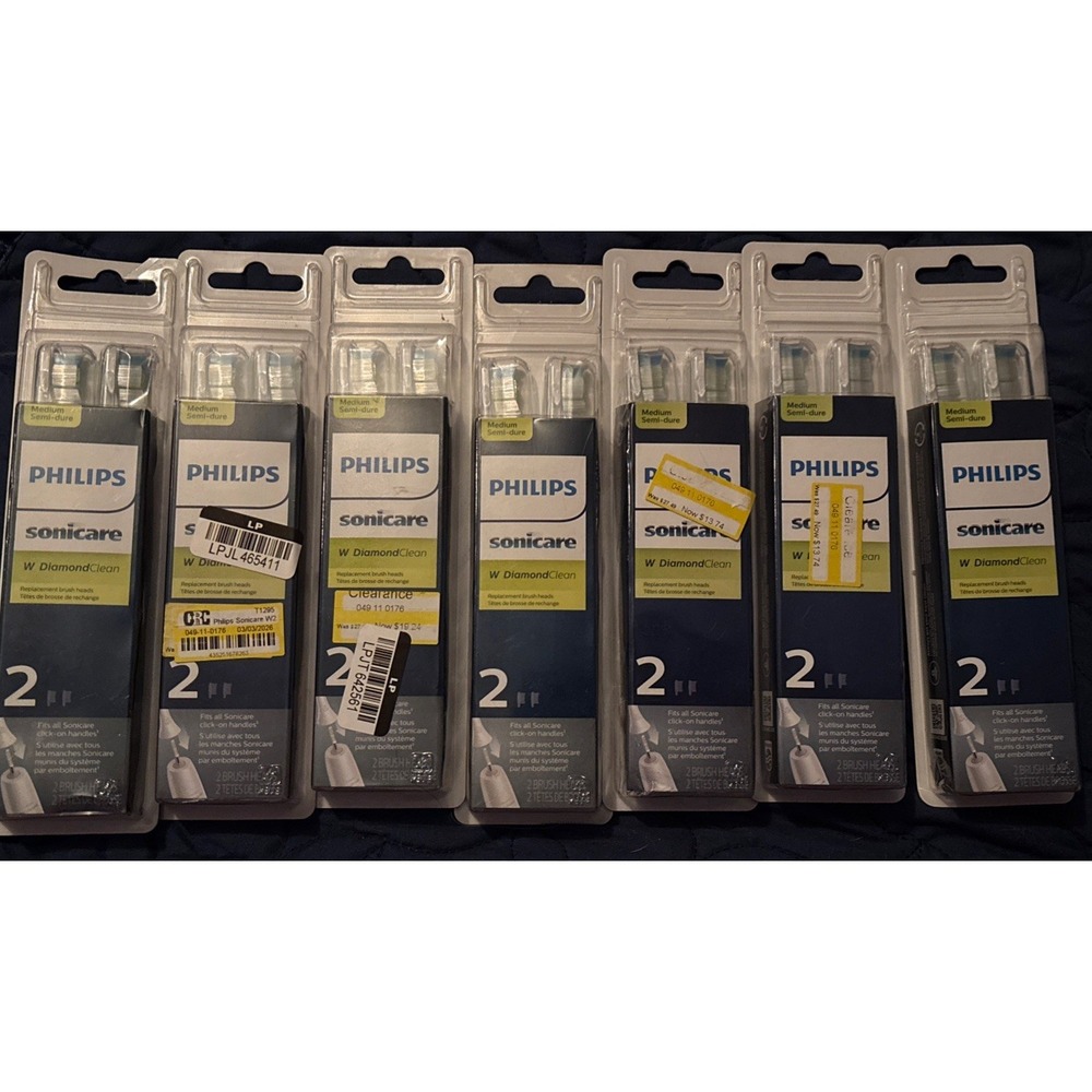(7) 2pk - Philips Sonicare With Diamond Clean - Replacement Toothbrush - Medium